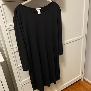 H&M Black 3/4 Sleeve Shift Dress